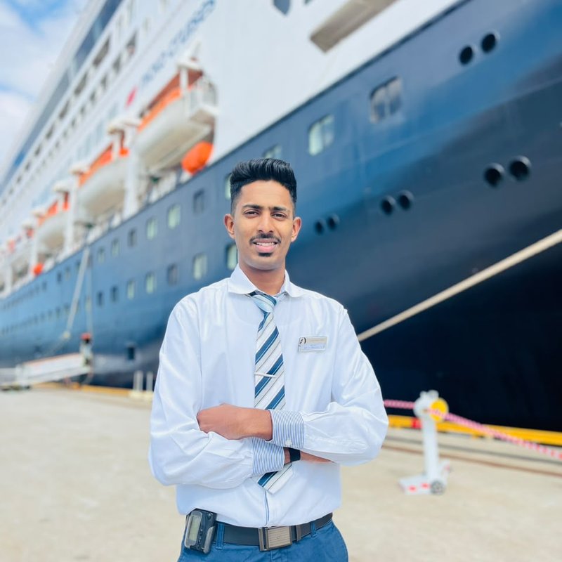 Regan Fernandes,  Officer Steward, Mystic Ocean, Vasco da Gama