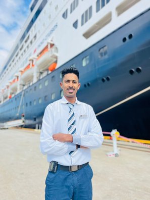 Regan Fernandes,  Officer Steward, Mystic Ocean, Vasco da Gama